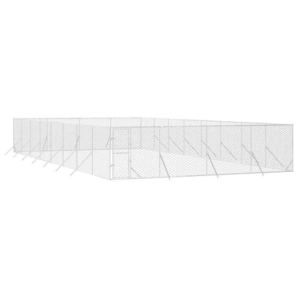 Hundgård för utomhusbruk silver 8x16x2 m galvaniserat stål