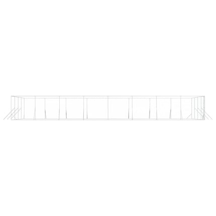 Hundgård för utomhusbruk silver 8x16x2 m galvaniserat stål