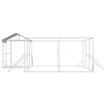 Hundgård med tak silver 6x6x2,5 m galvaniserat stål
