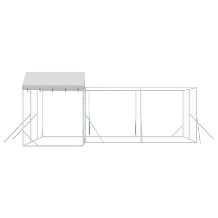Hundgård med tak silver 6x6x2,5 m galvaniserat stål