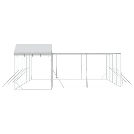 Hundgård med tak silver 10x6x2,5 m galvaniserat stål
