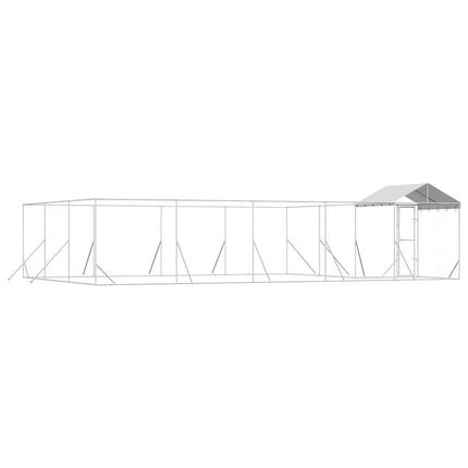 Hundgård med tak silver 10x6x2,5 m galvaniserat stål