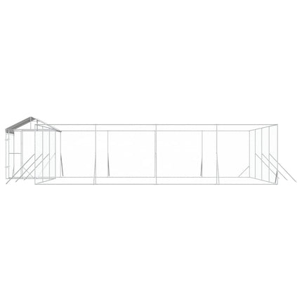 Hundgård med tak silver 10x8x2,5 m galvaniserat stål