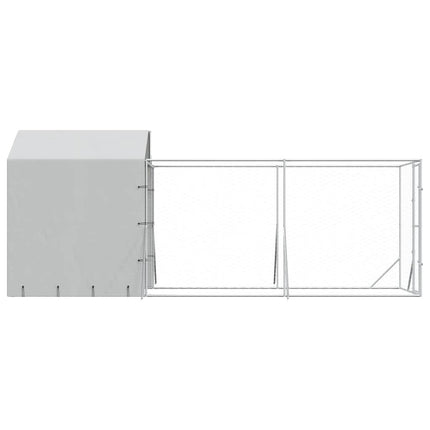 Hundgård med tak silver 2x6x2,5 m galvaniserat stål