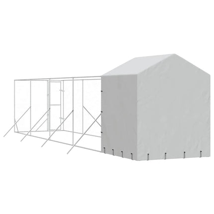 Hundgård med tak silver 2x10x2,5 m galvaniserat stål