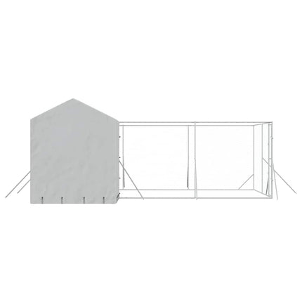 Hundgård med tak silver 6x6x2,5 m galvaniserat stål