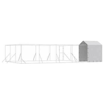 Hundgård med tak silver 10x6x2,5 m galvaniserat stål