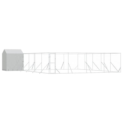 Hundgård med tak silver 10x10x2,5 m galvaniserat stål