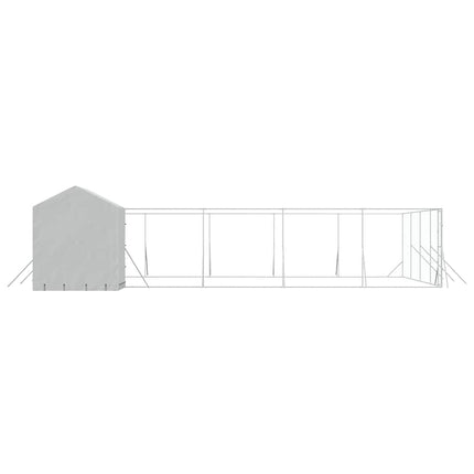 Hundgård med tak silver 10x10x2,5 m galvaniserat stål