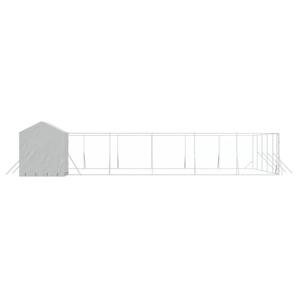 Hundgård med tak silver 12x12x2,5 m galvaniserat stål