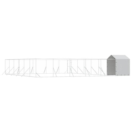 Hundgård med tak silver 12x12x2,5 m galvaniserat stål