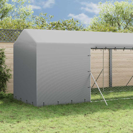 Hundgård med tak silver 2x6x2,5 m galvaniserat stål
