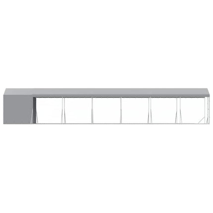 Hundgård med tak silver 2x14x2,5 m galvaniserat stål