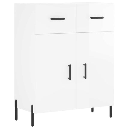Skänk vit högglans 69,5x34x90 cm konstruerat trä