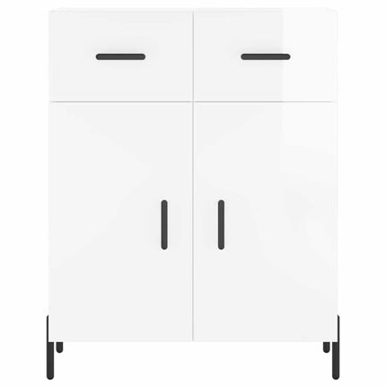 Skänk vit högglans 69,5x34x90 cm konstruerat trä