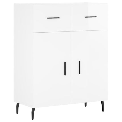 Skänk vit högglans 69,5x34x90 cm konstruerat trä