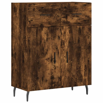 Skänk rökfärgad ek 69,5x34x90 cm konstruerat trä