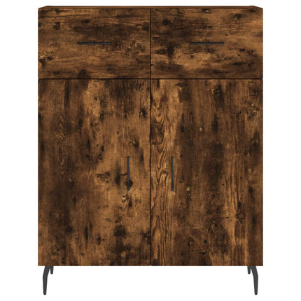 Skänk rökfärgad ek 69,5x34x90 cm konstruerat trä