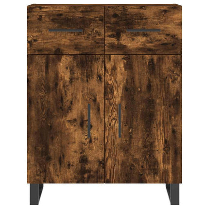 Skänk rökfärgad ek 69,5x34x90 cm konstruerat trä