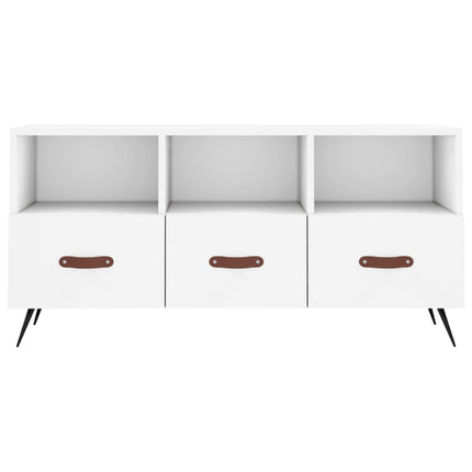 Tv-bänk vit 102x36x50 cm konstruerat trä