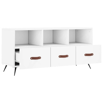 Tv-bänk vit 102x36x50 cm konstruerat trä
