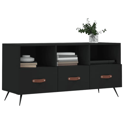Tv-bänk svart 102x36x50 cm konstruerat trä