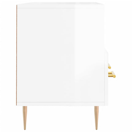 Tv-bänk vit högglans 102x36x50 cm konstruerat trä