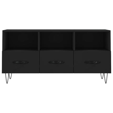 Tv-bänk svart 102x36x50 cm konstruerat trä