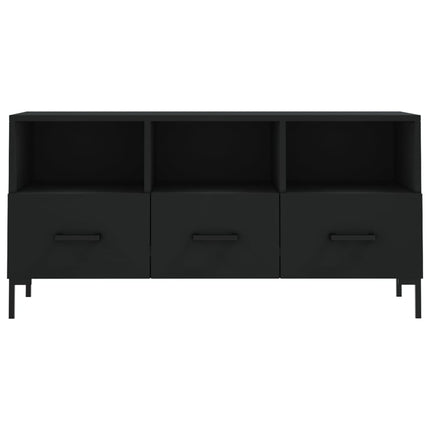 Tv-bänk svart 102x36x50 cm konstruerat trä