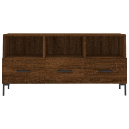 Tv-bänk brun ek 102x36x50 cm konstruerat trä