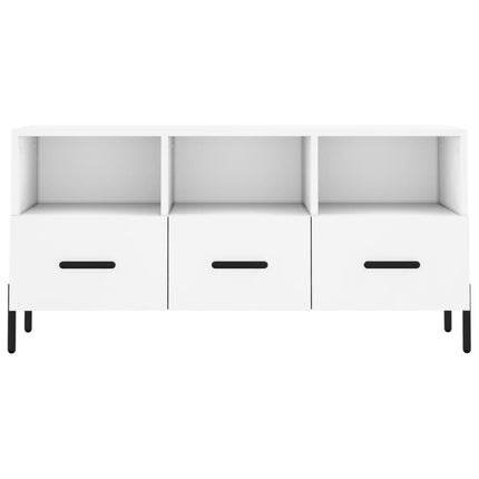 Tv-bänk vit 102x36x50 cm konstruerat trä