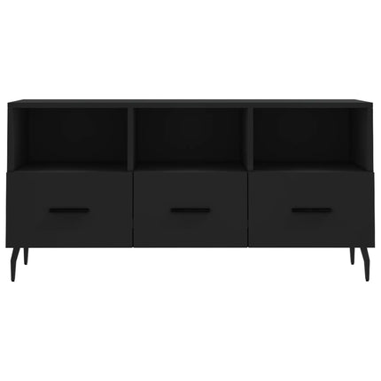 Tv-bänk svart 102x36x50 cm konstruerat trä
