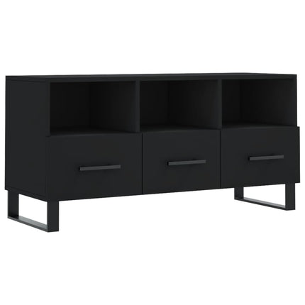 Tv-bänk svart 102x36x50 cm konstruerat trä