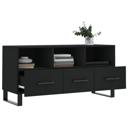 Tv-bänk svart 102x36x50 cm konstruerat trä