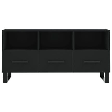 Tv-bänk svart 102x36x50 cm konstruerat trä