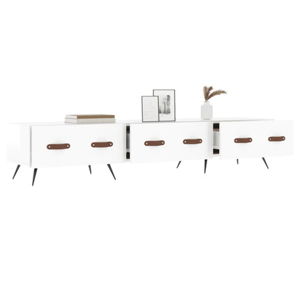 Tv-bänk vit högglans 80x36x50 cm konstruerat trä