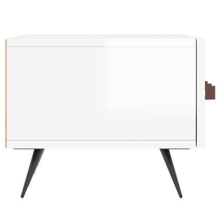 Tv-bänk vit högglans 80x36x50 cm konstruerat trä