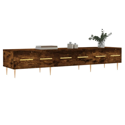 Tv-bänk rökfärgad ek 150x36x30 cm konstruerat trä