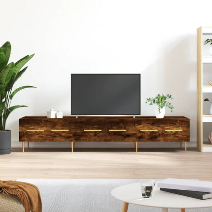 Tv-bänk rökfärgad ek 150x36x30 cm konstruerat trä