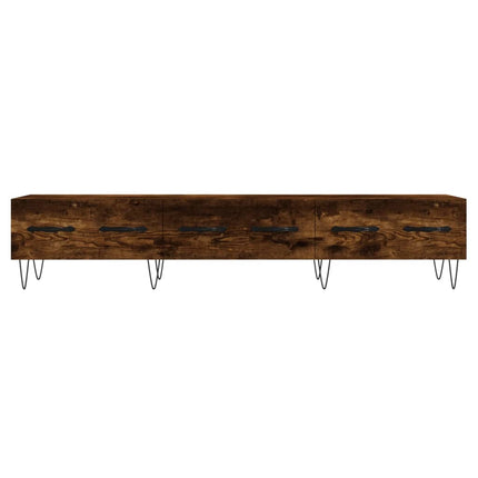 Tv-bänk rökfärgad ek 150x36x30 cm konstruerat trä