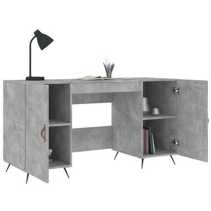 Skrivbord betonggrå 140x50x75 cm konstruerat trä