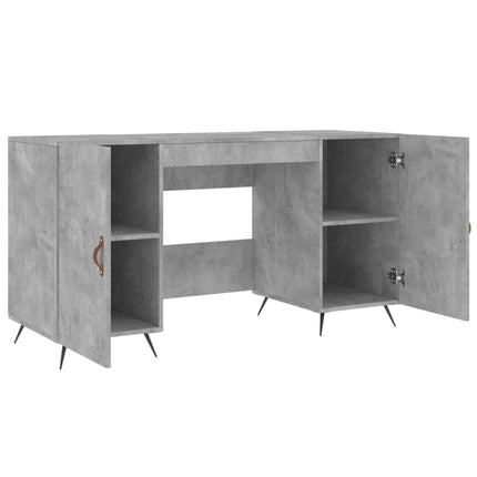 Skrivbord betonggrå 140x50x75 cm konstruerat trä