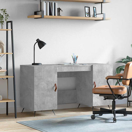 Skrivbord betonggrå 140x50x75 cm konstruerat trä