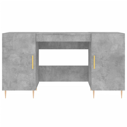 Skrivbord betonggrå 140x50x75 cm konstruerat trä