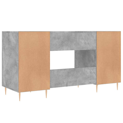 Skrivbord betonggrå 140x50x75 cm konstruerat trä