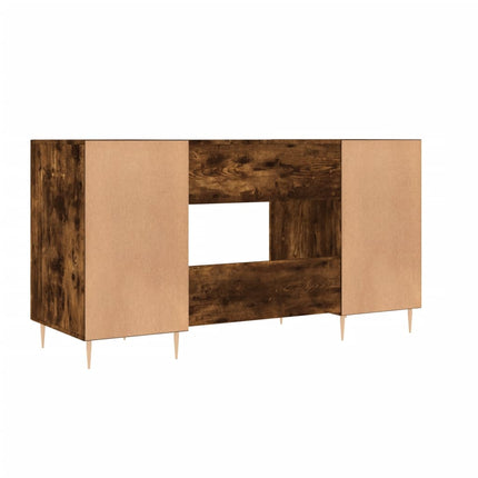 Skrivbord rökfärgad ek 140x50x75 cm konstruerat trä
