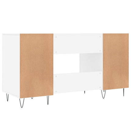 Skrivbord vit 140x50x75 cm konstruerat trä