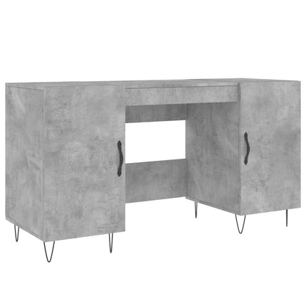 Skrivbord betonggrå 140x50x75 cm konstruerat trä