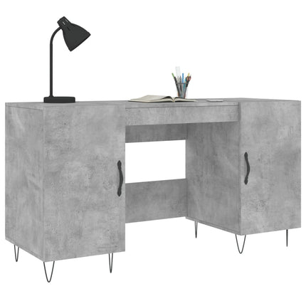 Skrivbord betonggrå 140x50x75 cm konstruerat trä