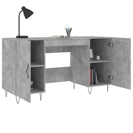 Skrivbord betonggrå 140x50x75 cm konstruerat trä